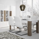 Toronto Dining Table with 4 White Chairs by Lavishway | Dining Table Set-30581