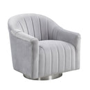 Tiffany Swivel Silver Velvet Tub Chair by Lavishway | Velvet Sofa-35211
