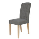 Upholstered Dark Grey Dining Chair Set of 2 by Lavishway | Dining Chairs-36169