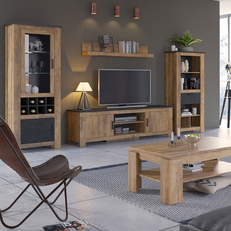 Rapallo Chestnut Finish 2 Doors TV Unit by Lavishway | TV Units Cabinets-28632