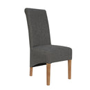 Scroll Back Dark Grey Fabric Dining Chair by Lavishway | Dining Chairs-32835