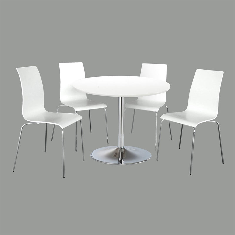 Soho Gloss Contemporary White Dining Set by Lavishway | Dining Table Set-30933