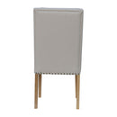 Natural Studded Fabric Dining Chair Set of 2 by Lavishway | Dining Chairs-36141