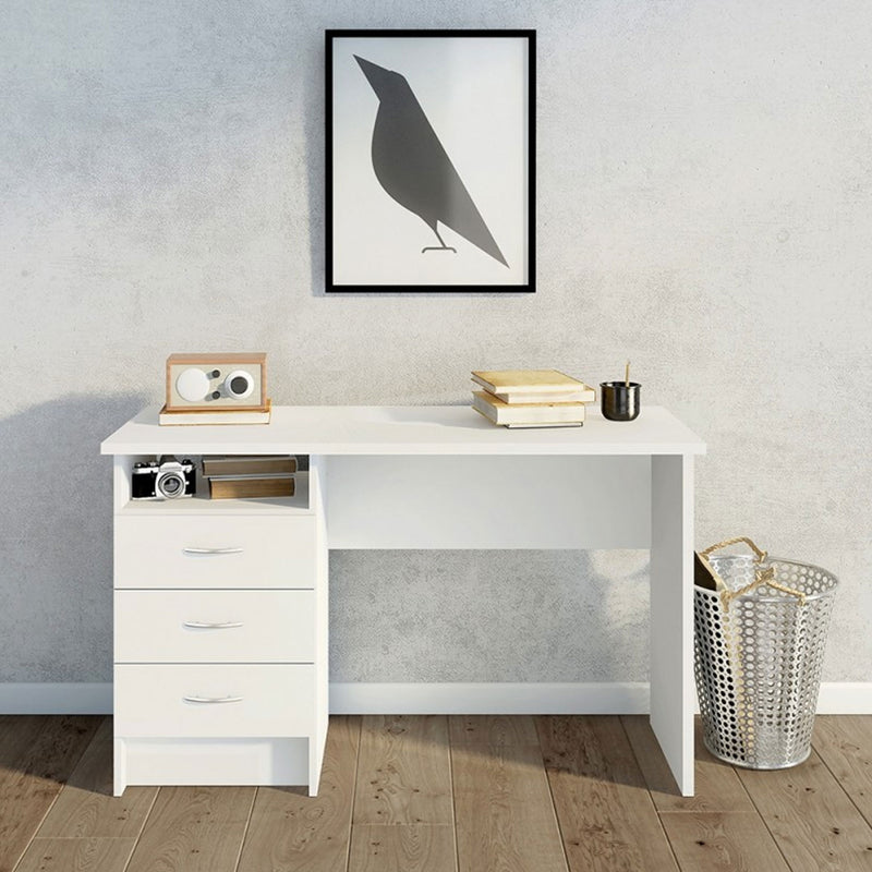 Function Plus White 3 Drawers Desk by Lavishway | Desk Pedestals-29597