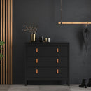 Barcelona Matt Black 3 Drawer Chest by Lavishway | Chest Of Drawers-30254