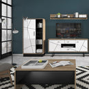 Brolo Walnut Finish Wide 1 Door Bookcase by Lavishway | Book Shelves and Cabinets-30228