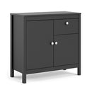 Madrid Matt Black Wooden 2 Doors Sideboard by Lavishway | Sideboards-29945