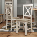 Rutland Grey Cross Back Dining Chair Set of 2 by Lavishway | Dining Chairs-36545