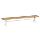 Tattershall Oak Seat White Large Dining Bench by Lavishway | Dining Benches-32988