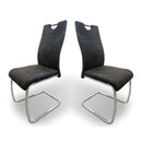 Talia Handle Back Grey Dining Chair Set of 2 by Lavishway | Dining Chairs-37571