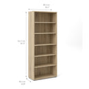 Prima Oak Finish 5 Shelves Bookcase by Lavishway | Book Shelves and Cabinets-29284