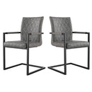 Diamond Stitch Carver Dining Chair Set of 2 by Lavishway | Dining Chairs-31319