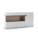 Chelsea White Gloss 3 Glazed Doors Sideboard by Lavishway | Sideboards-30198