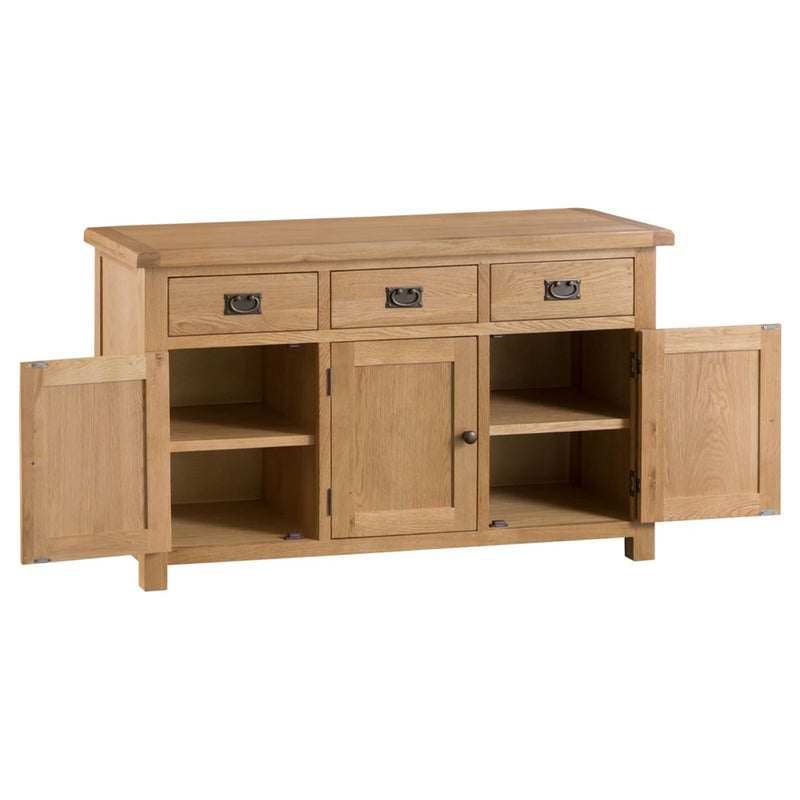 Chunky Solid Oak Wooden Large Sideboard by Lavishway | Sideboards-37223