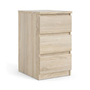 Naia Oak Finish 3 Drawers Bedside Table by Lavishway | Bedside Tables-29906