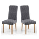Como Grey Roll Back Dining Chair Set of 2 by Lavishway | Dining Chairs-37466