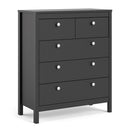 Madrid Matt Black 2 Over 3 Chest Of Drawers by Lavishway | Chest Of Drawers-29882