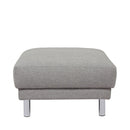 Cleveland Nova Light Grey Fabric Footstool by Lavishway | Stools & Pouffes-30039