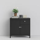 Madrid Matt Black Wooden 2 Doors Sideboard by Lavishway | Sideboards-29943