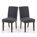 Morton Grey Woven Linen Dining Chair Set of 2 by Lavishway | Dining Chairs-37442