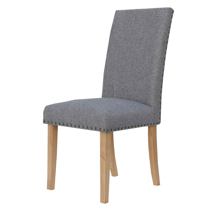 Tweed Fabric Studded Dining Chair in Pair by Lavishway | Dining Chairs-30971