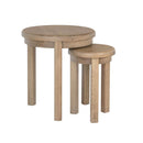 Heirloom Oak Finish Round Nest of Table by Lavishway | Nest of Tables-32437