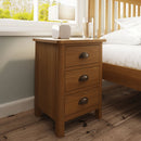 Oregon Oak 3 Drawers Bedside Cabinet by Lavishway | Bedside Tables-31778