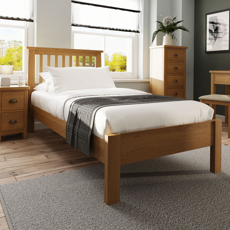 Oregon Rustic Oak Finish Bed Frame by Lavishway | Wooden Beds-36251