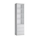 Fribo White 3 Drawers Tall Narrow Bookcase by Lavishway | Bookcases & Shelves-29679