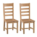 Chunky Ladder Back Dining Chair Set of 2 by Lavishway | Dining Chairs-37239