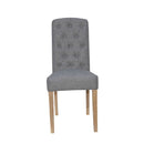 Button Back Light Grey Dining Chair Set of 2 by Lavishway | Dining Chairs-31056