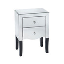 Valentina Mirrored 2 Drawers Bedside Table by Lavishway | Bedside Tables-28352