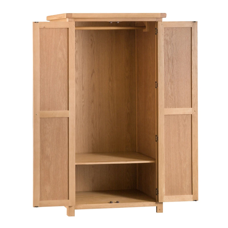 Chunky Oak Solid Wood 2 Doors Wardrobe by Lavishway | Wardrobe-32621