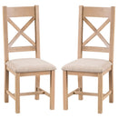 London Oak Cross Back Dining Chair Set of 2 by Lavishway | Dining Chairs-30706