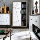 Brolo Walnut Finish Wide 1 Door Bookcase by Lavishway | Book Shelves and Cabinets-30225