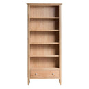 Nordic Oak Large Single Drawer Bookcase by Lavishway | Book Shelves and Cabinets-32270
