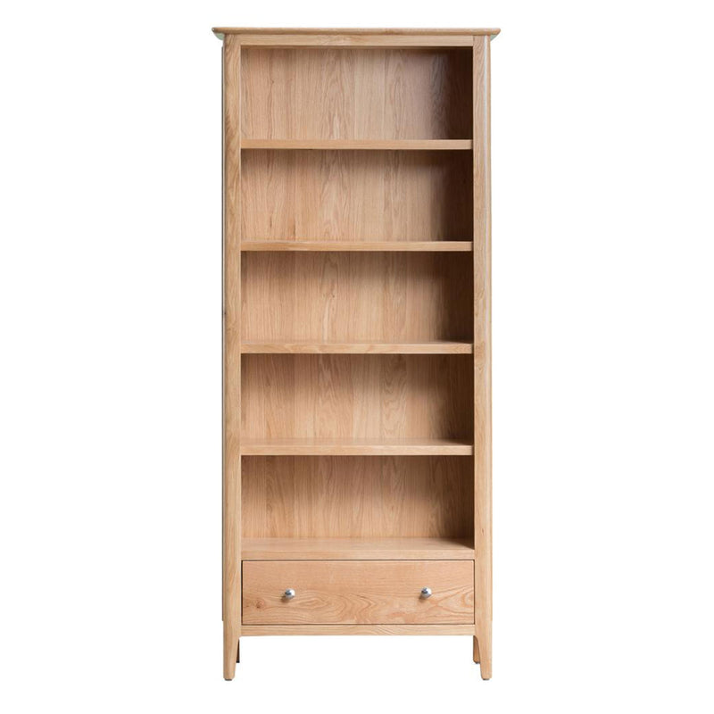 Nordic Oak Large Single Drawer Bookcase by Lavishway | Book Shelves and Cabinets-32270