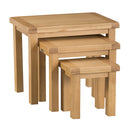 Chunky Oak Planed Smooth Nest of 3 Tables by Lavishway | Nest of Tables-32508