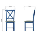 Rutland Fabric Seat Dining Chair Set of 2 by Lavishway | Dining Chairs-36419