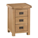 Chunky Oak 3 Drawer Large Bedside Cabinet by Lavishway | Bedside Tables-37267