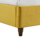 Lexie Wooden Effect Legs Velvet King Size Bed by Lavishway | Velvet Bed-35594