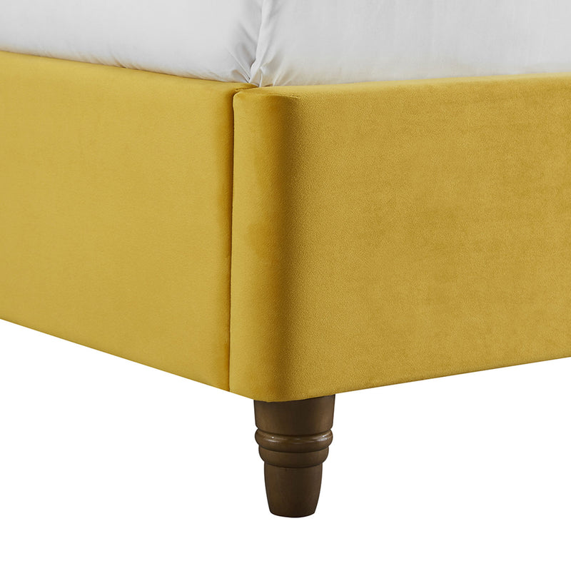 Lexie Wooden Effect Legs Velvet King Size Bed by Lavishway | Velvet Bed-35594