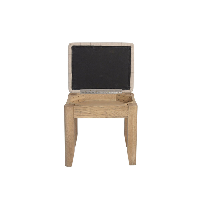 Heirloom Oak Finish Dressing Table Stool by Lavishway | Dressing Table Stools-32425