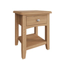 Guildford Solid Oak 1 Drawer Lamp Table by Lavishway | Side Tables-32000