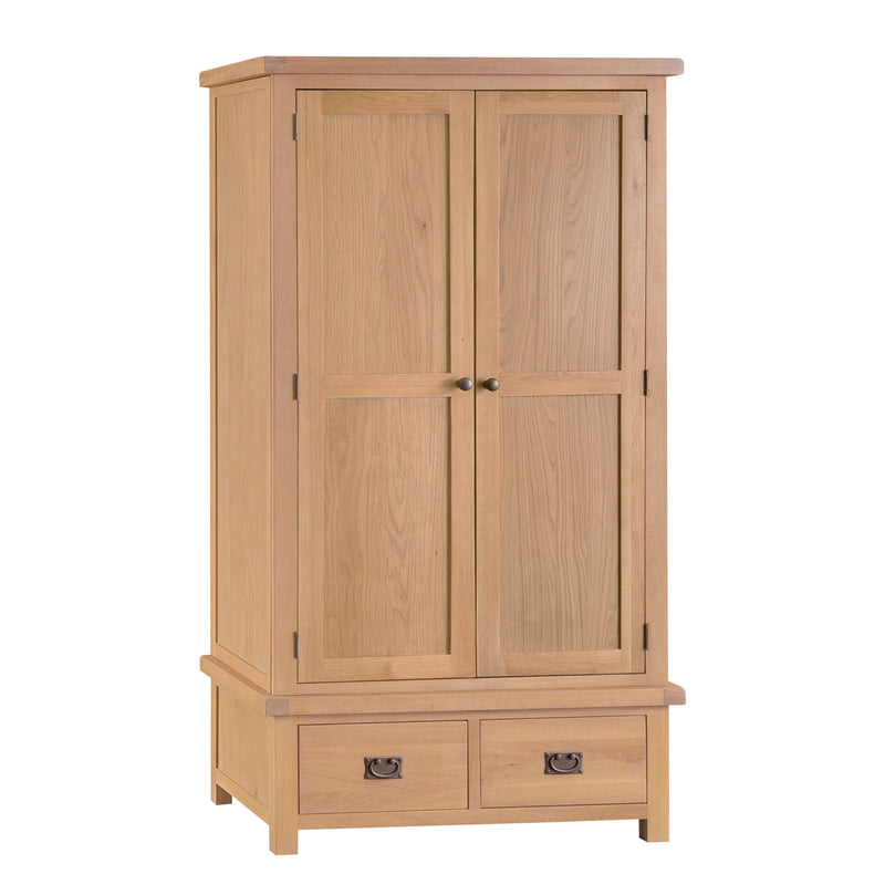 Chunky Oak 2 Doors 2 Drawers Wardrobe by Lavishway | Wardrobe-32545