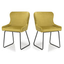 Galway Mustard Velvet Dining Chair Set of 2 by Lavishway | Dining Chairs-37470