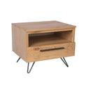 Toros Rustic Oak Finish Lamp Table by Lavishway | Side Tables-36055