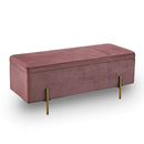 Lola Velvet Storage Ottoman Bench by Lavishway | Benches & Storage Benches-35685