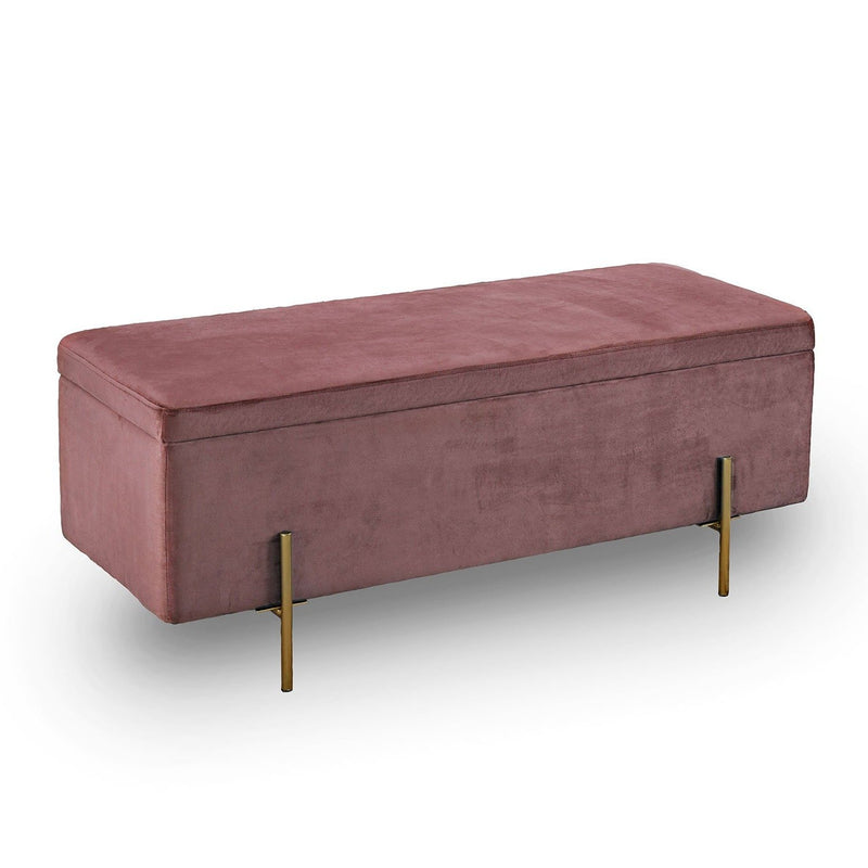 Lola Velvet Storage Ottoman Bench by Lavishway | Benches & Storage Benches-35685