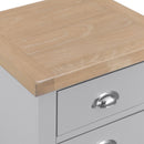 Tattershall Oak Top Bedside Cabinet in Grey by Lavishway | Bedside Tables-33114